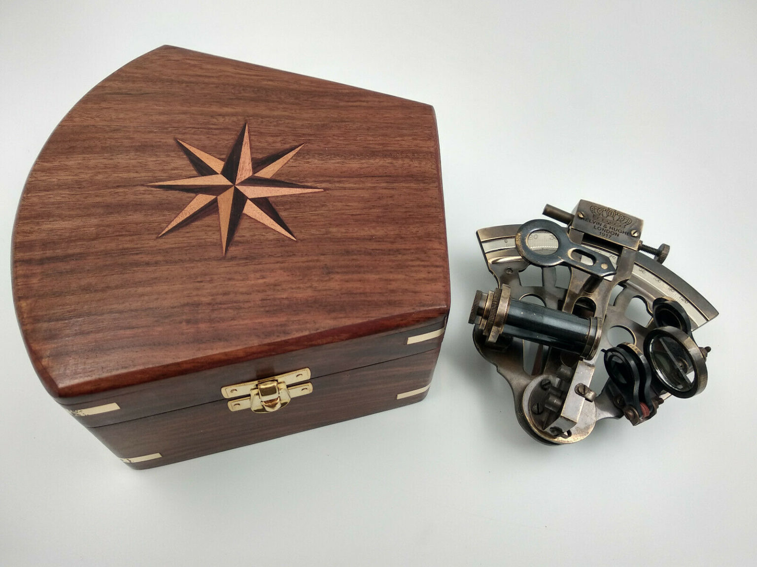 Sextant Laiton Pour Navigation Et Astronomie Coffret Bois Rose Des 