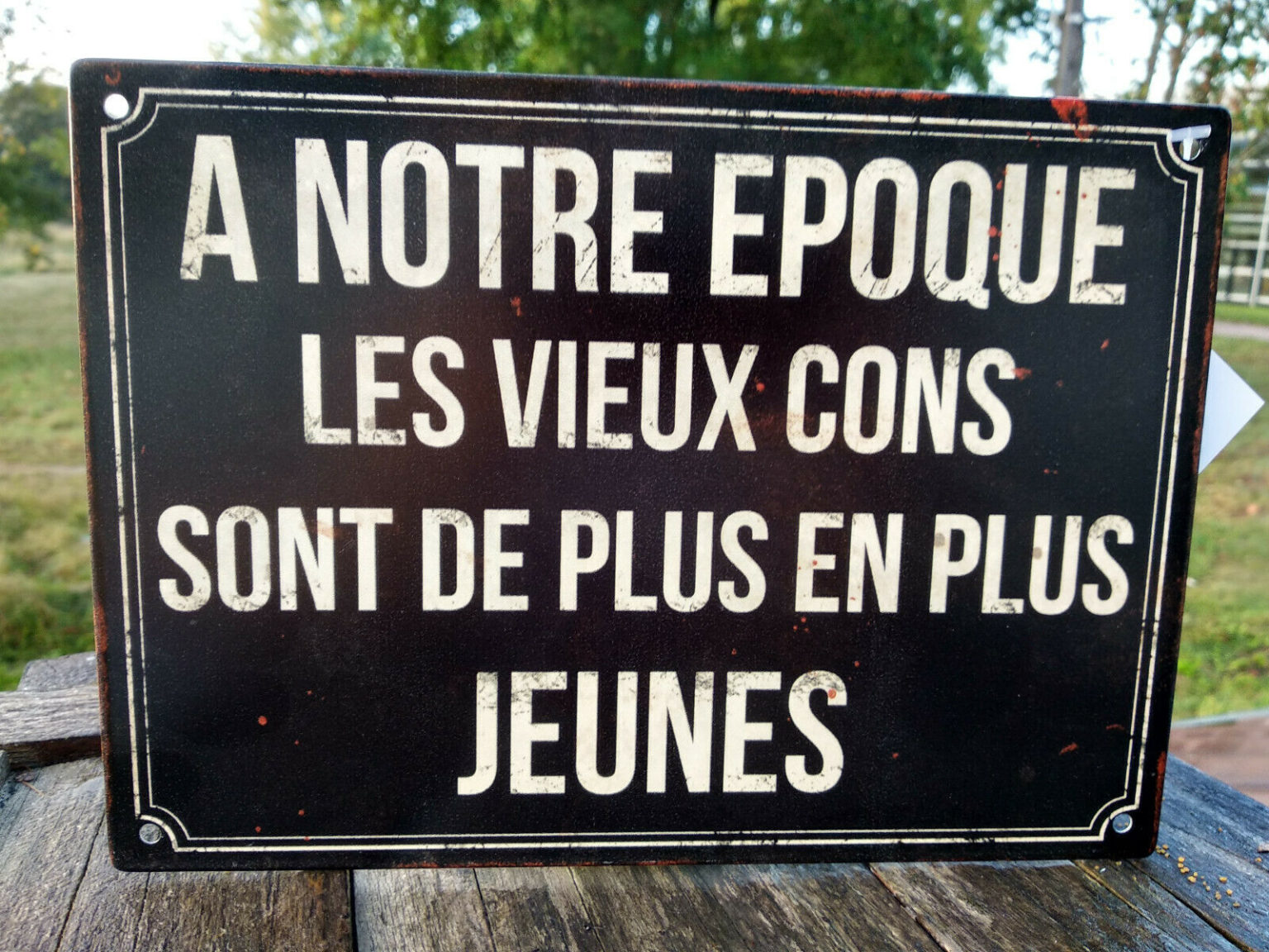 Plaque Métal A Notre époque Les Vieux Cons Sont De 21x15cmidée Cadeau • Ateepique 